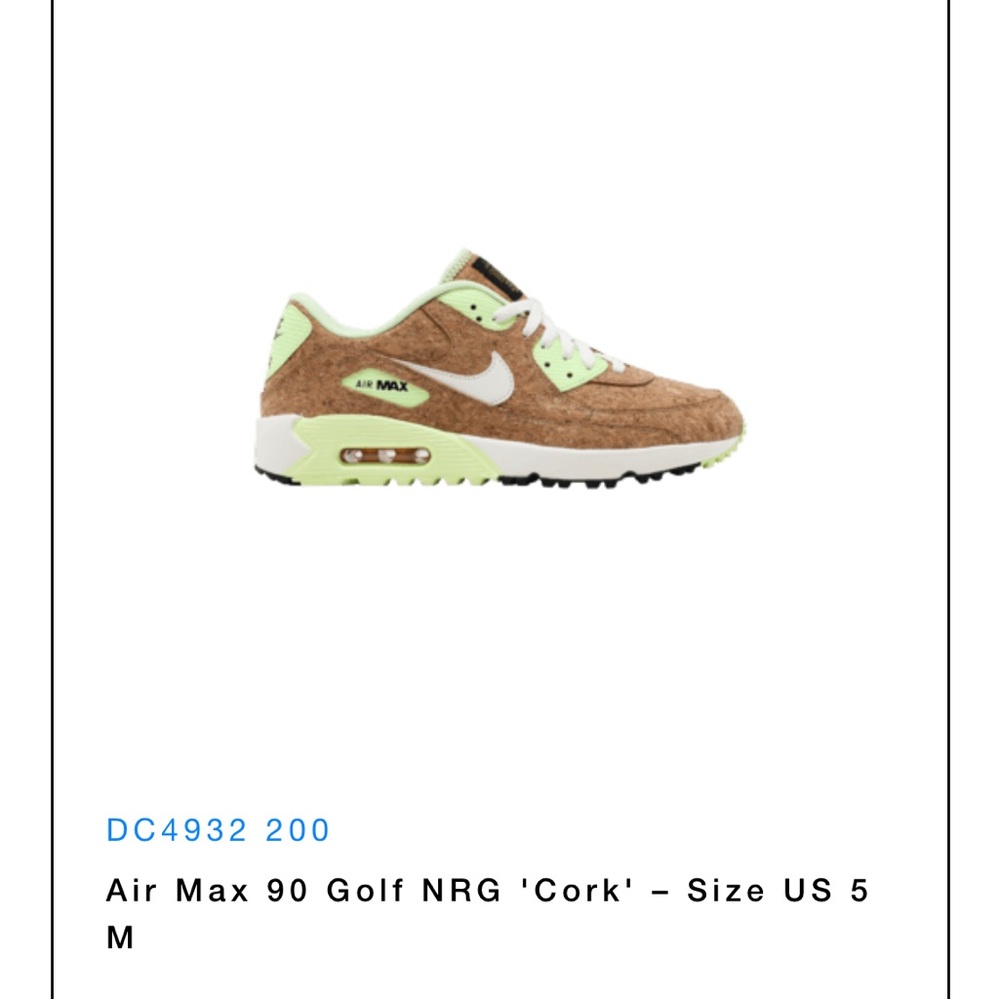 Air Max‎ 90 Golf NRG 'Cork' – Size US 5 M & US 7 W